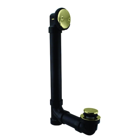 Westbrass Tip Toe Sch. 40 ABS Bath Waste W/ Two-Hole Elbow in Polished Brass D4931-01